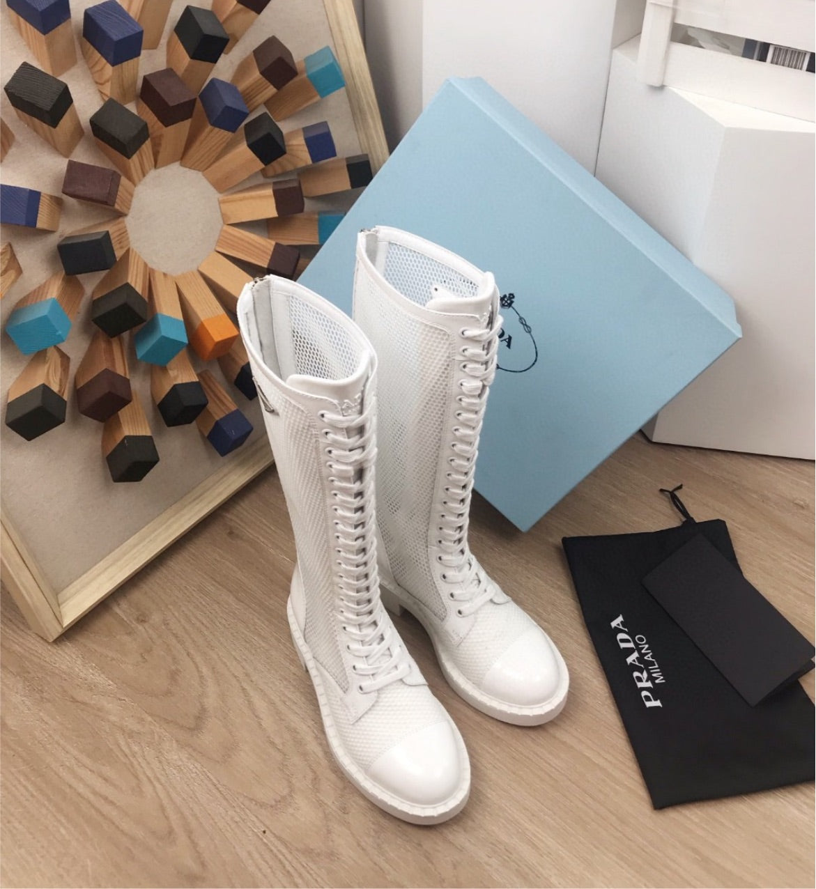 White Prada new woman boots