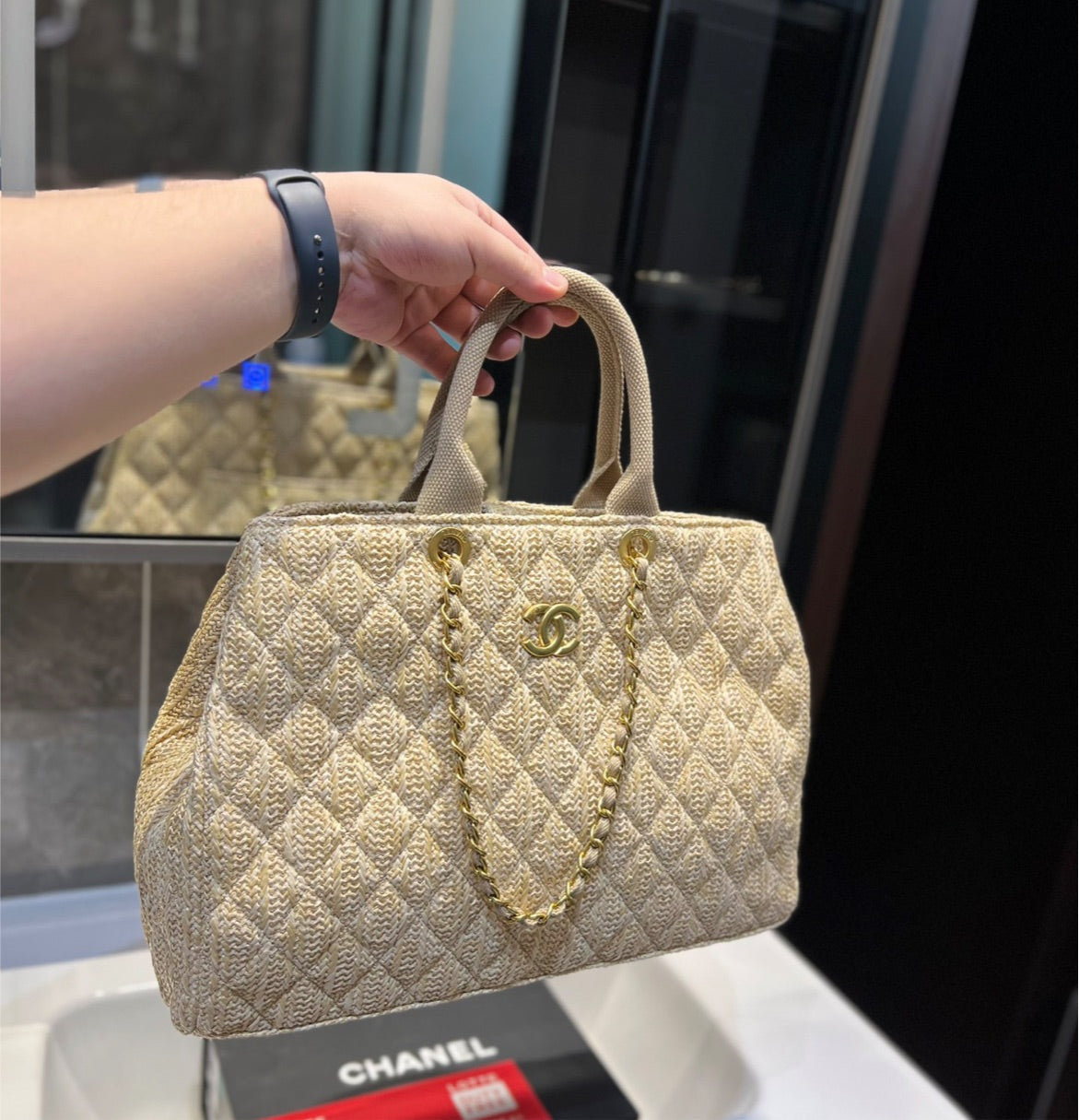Chanel new tan/cream shoulder handbag