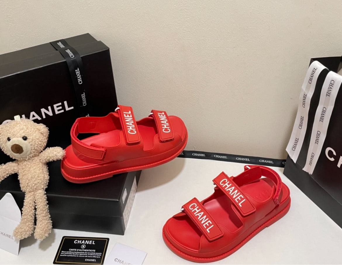 Red Chanel sandal